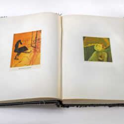 Concurrencies: Charlotte Salomon Eva Hesse, 2022, 13 x 10 x 2", Repurposed album, burlap, collage, linen thread