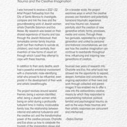 "CONCURRENCIES Charlotte Salomon and Eva Hesse: Genius, Trauma and the Creative Imagination"