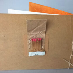 Faber's Book, (outside) 2014, 5.5 x 14 x 7.75", board, pencils, paper, hemp cord, jute cord, matchbook  