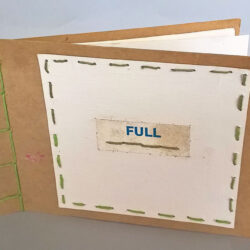 Full, (outside) 2014, 5.5 x 15.25 x 8.5", board, paper, hemp cord