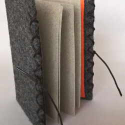 Grey, (inside/outside) 2016, 7.25 x 10,25 x 5", board, paper, felt, cord