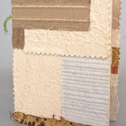 White Patch, (outside) 2015, 6.75 x 10 x 5", board, paper, cloth, hemp cord