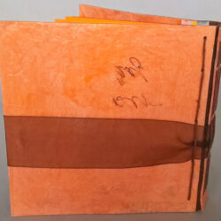 SHOCK TOP, (outside) 2015, 5.75 x 12.25 x 6", board, paper, felt, hemp cord, ribbon, plastic