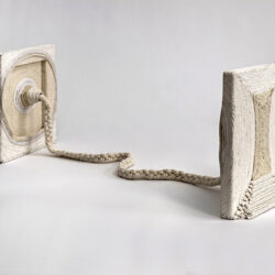 Communion, 2025, 10.5 x 21.5 x 8.5" (dimensions variable), wood, hemp/assorted cord, acrylic paint